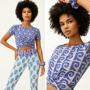 NWT Rhode Coco Crop Tee Cobalt Monogram Purple Luxury Street Style